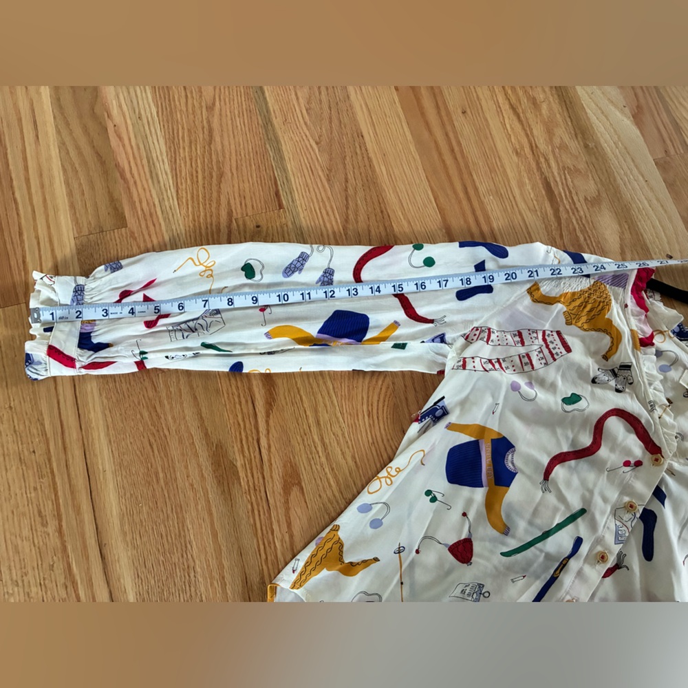 Maeve Anthropologie Multicolor Ski Print‎ Blouse - Picture 10 of 12